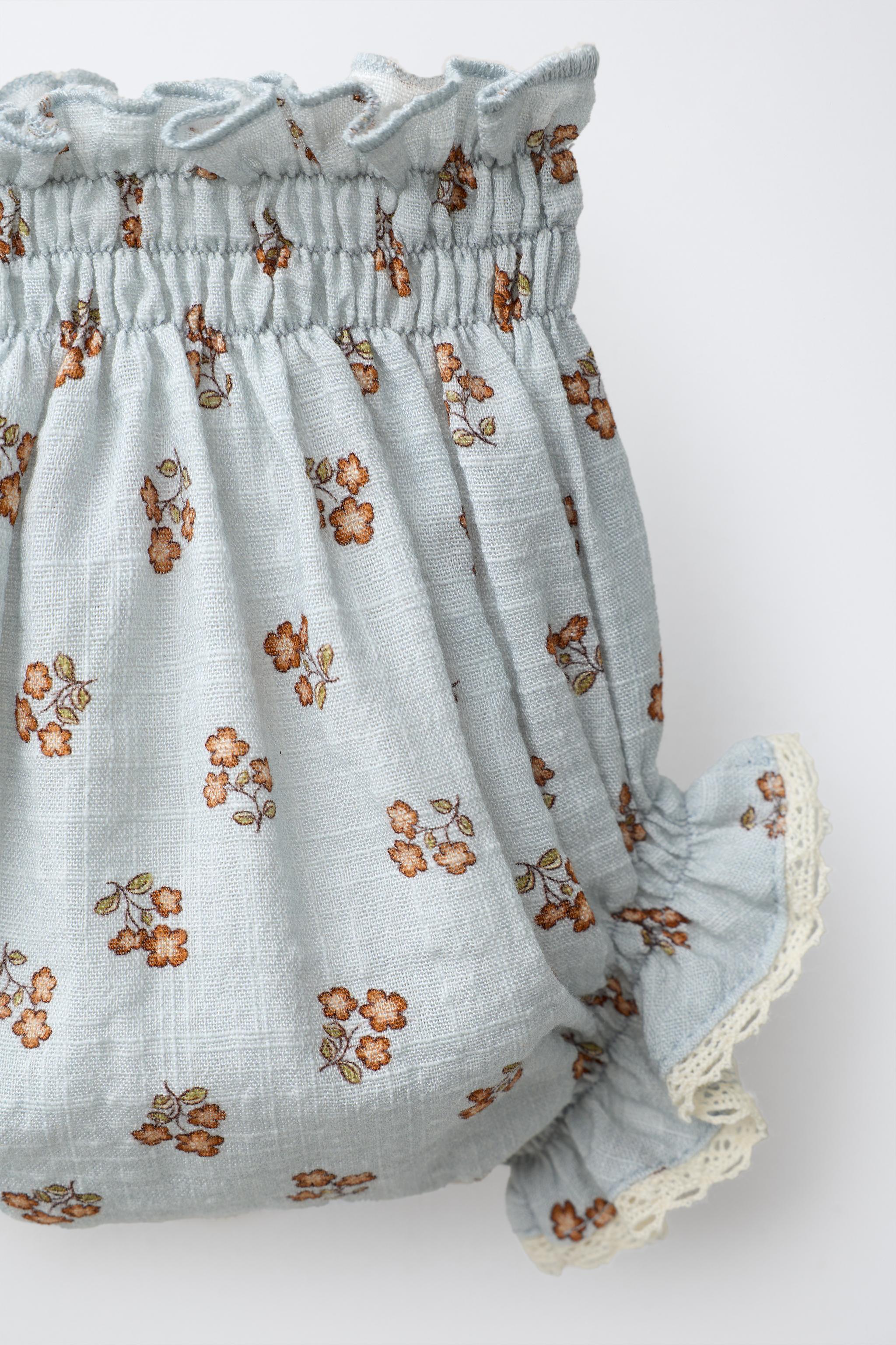 FLORAL PRINT LACE TRIM UNDERWEAR
